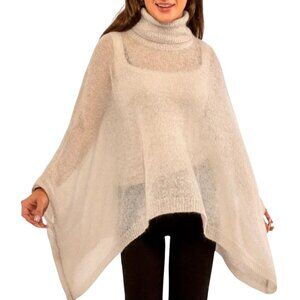 Gretchen Scott Dolman Dolly Poncho Winter White Lightweight One Size